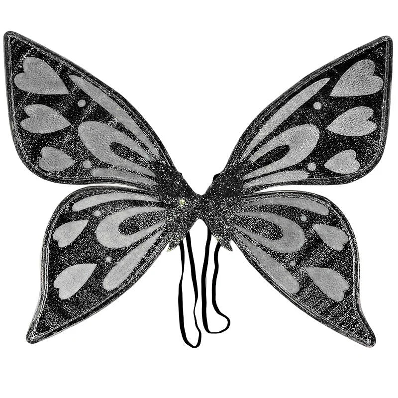 Black Sparkling Fairy Wings - Lightweight Glitter Butterfly
