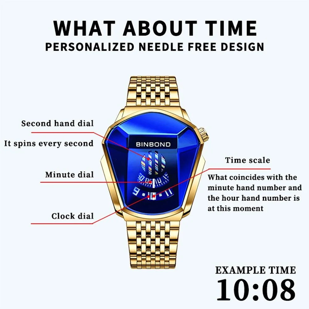 Black Steel Belt Men Watch with Live Technology - Blue