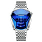 Black Steel Belt Men Watch with Live Technology - White