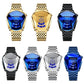 Black Steel Belt Men Watch with Live Technology - White