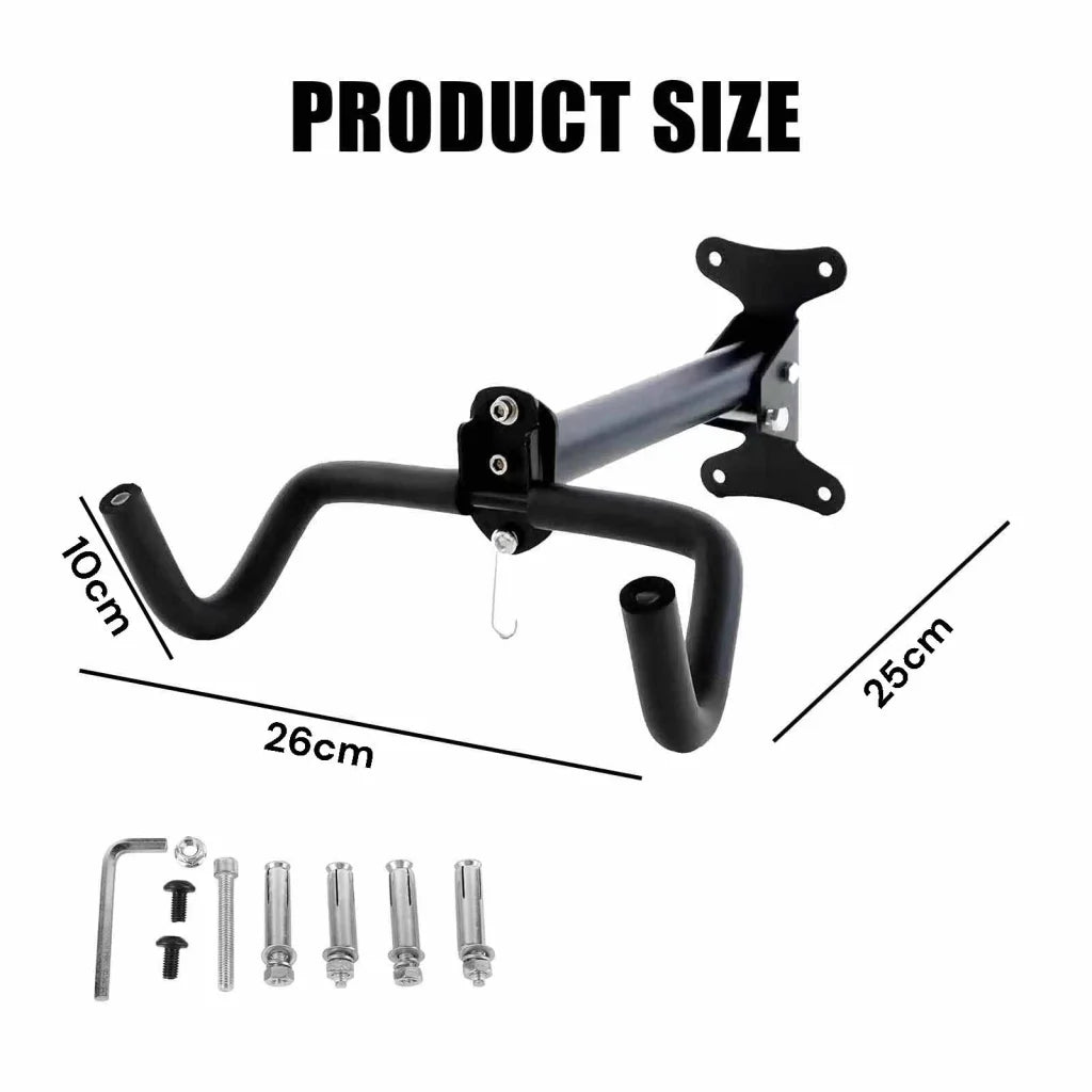 Black storage rack with open shelves and sturdy frame