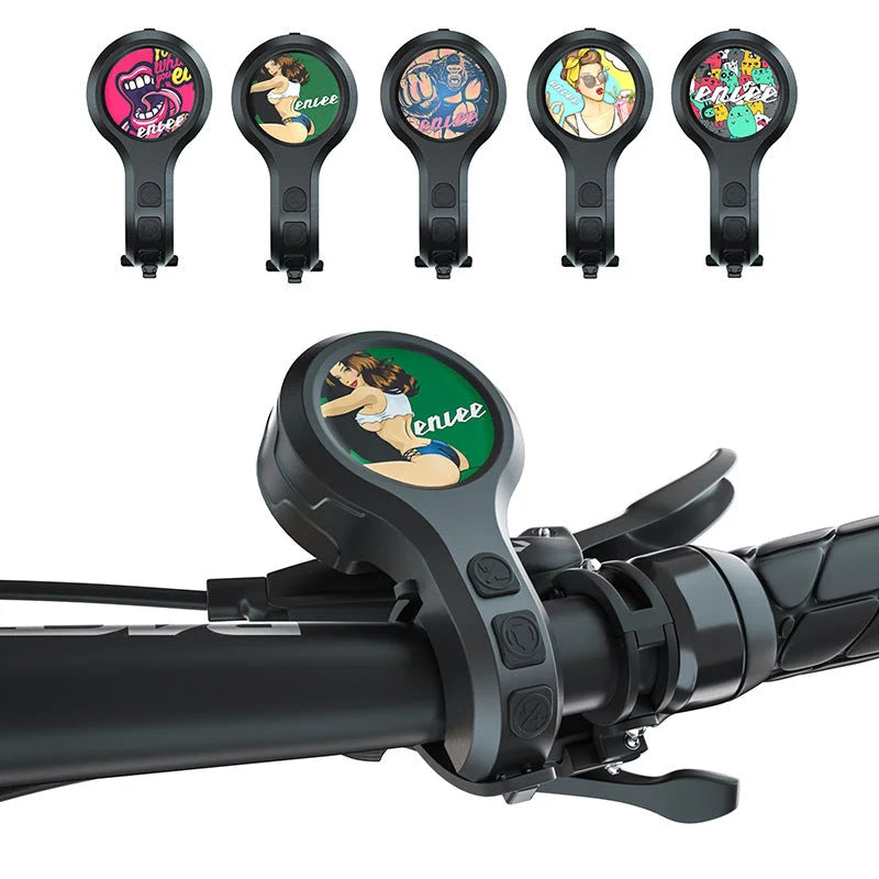 Black Style B Ultra-Loud Electric Bike Horn - 130dB USB