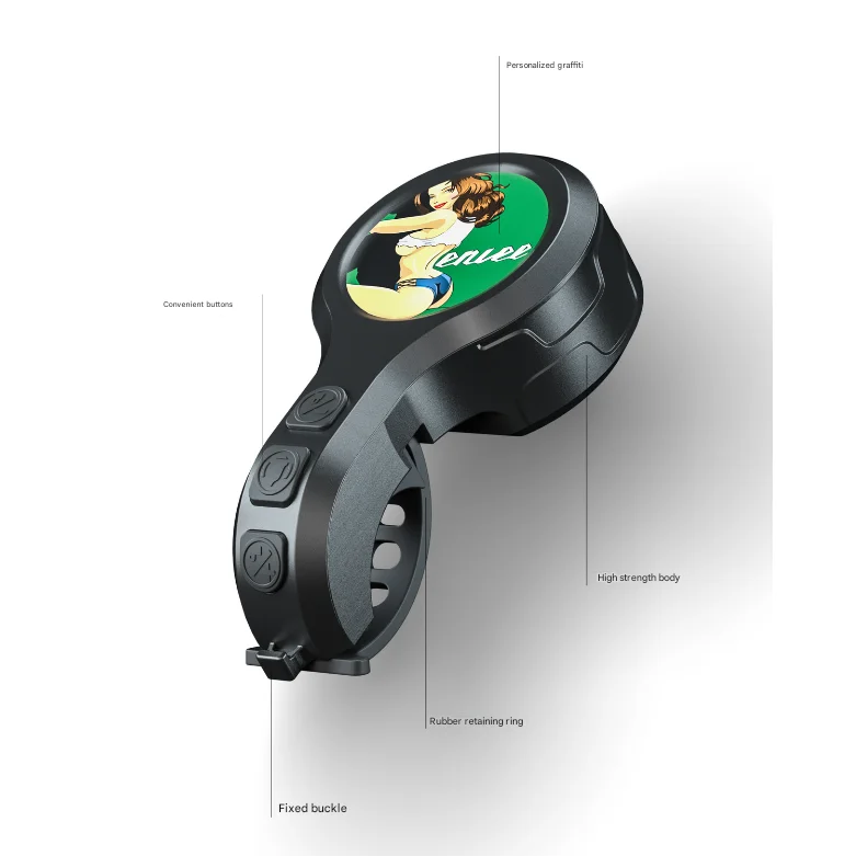 Black Style E Ultra-Loud Electric Bike Horn - 130dB USB