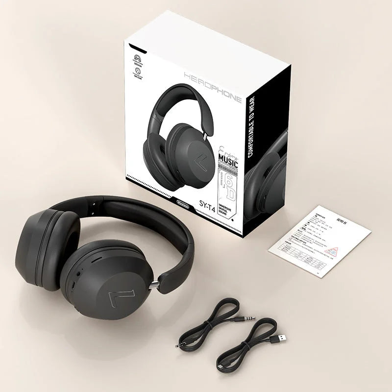 Black SY-T4 luetooth Music Headset - New Wireless Over-Ear