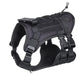 Black Tactical Dog Training Harness - Adjustable Vest