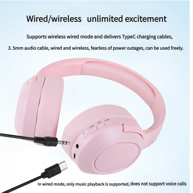 Black TL-29 PRO Wireless & Wired Over-Ear Bluetooth