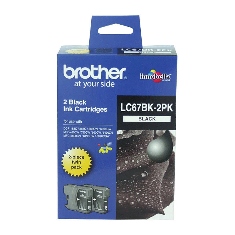 Black Twin Pack Ink BROTHER LC67 – Home My Garden