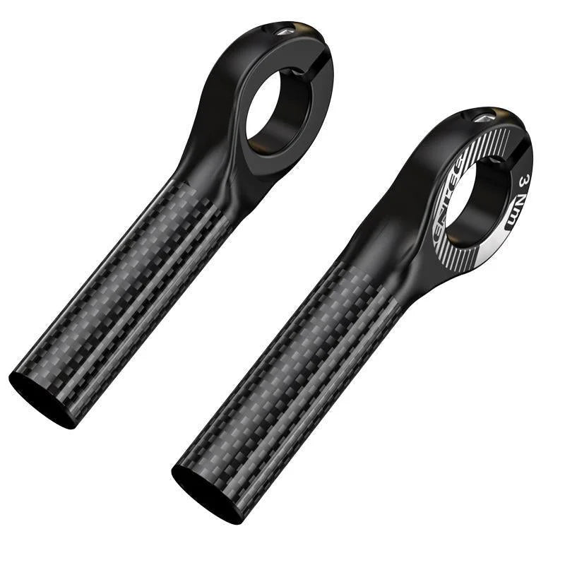 Black Ultralight Carbon Fiber Bicycle Bar Ends - Ergonomic