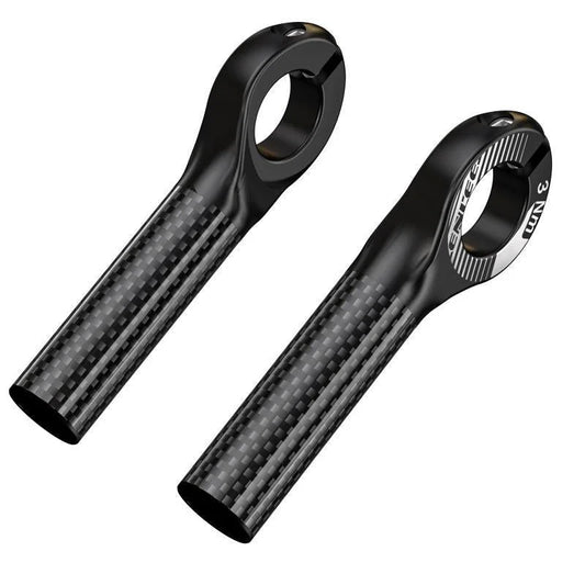 Black Ultralight Carbon Fiber Bicycle Bar Ends - Ergonomic