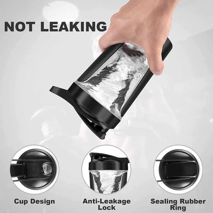 Black USB Rechargeable Automatic Stirring Cup - Leak-Proof