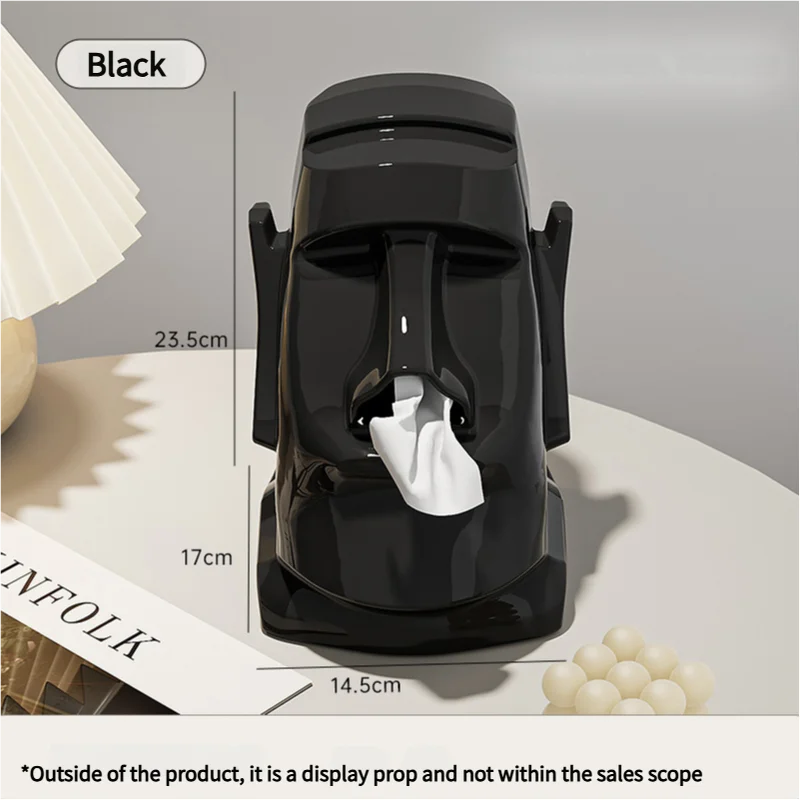 Black Versatile Desktop Headphone Stand & Tissue Box
