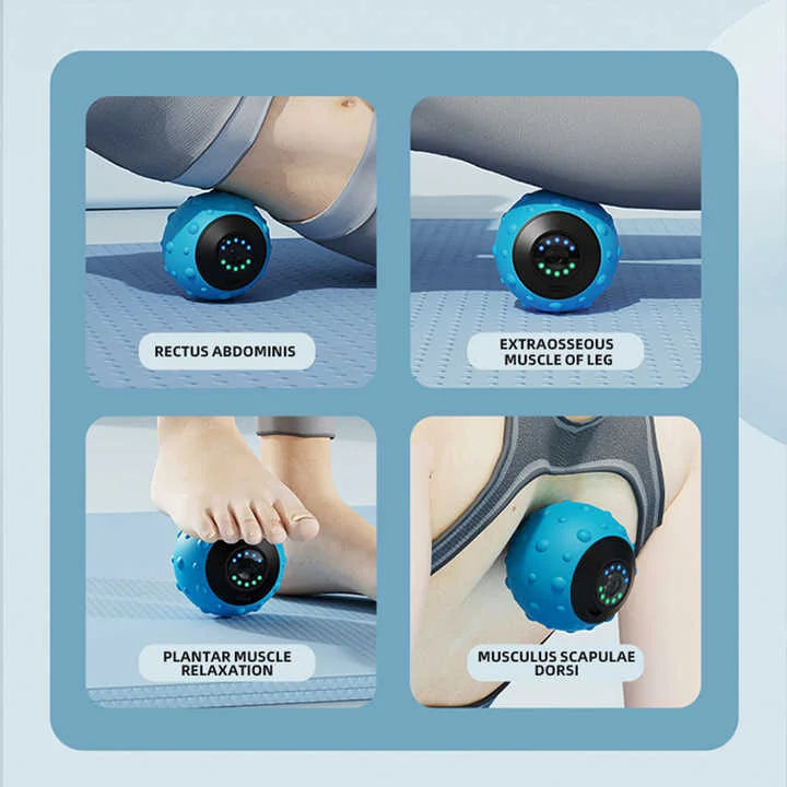 Black Vibrating Massage Ball - Deep Tissue Muscle