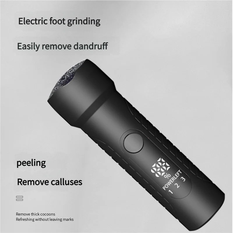 Black Waterproof Electric Foot File with LED Display