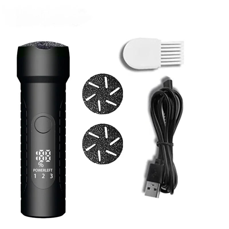 Black Waterproof Electric Foot File with LED Display