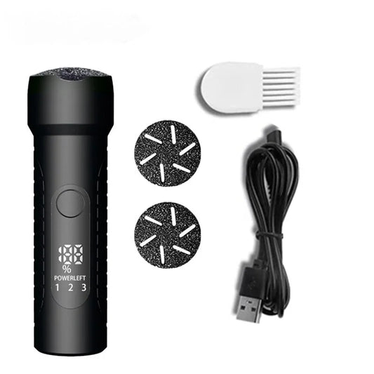 Black Waterproof Electric Foot File with LED Display