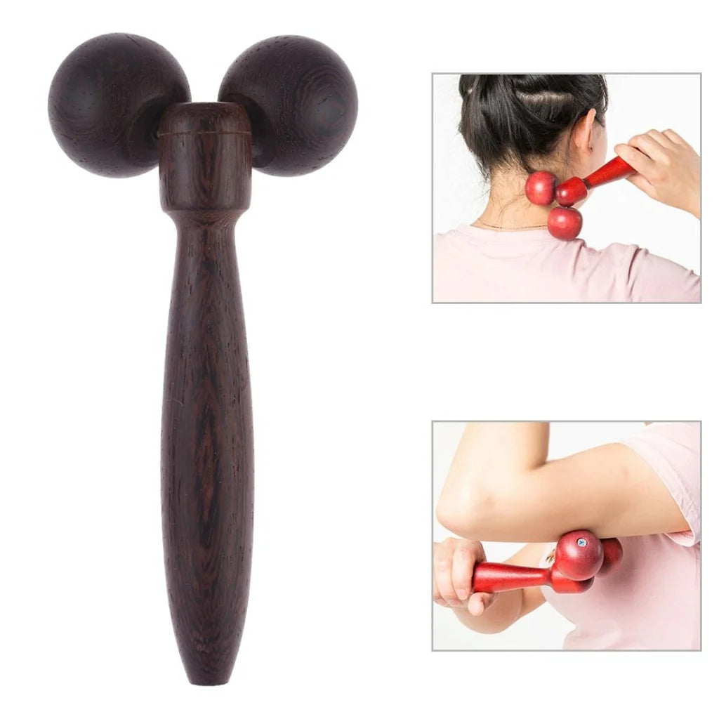 Black Wenge Manual Roller Massager Solid Wood - Health &