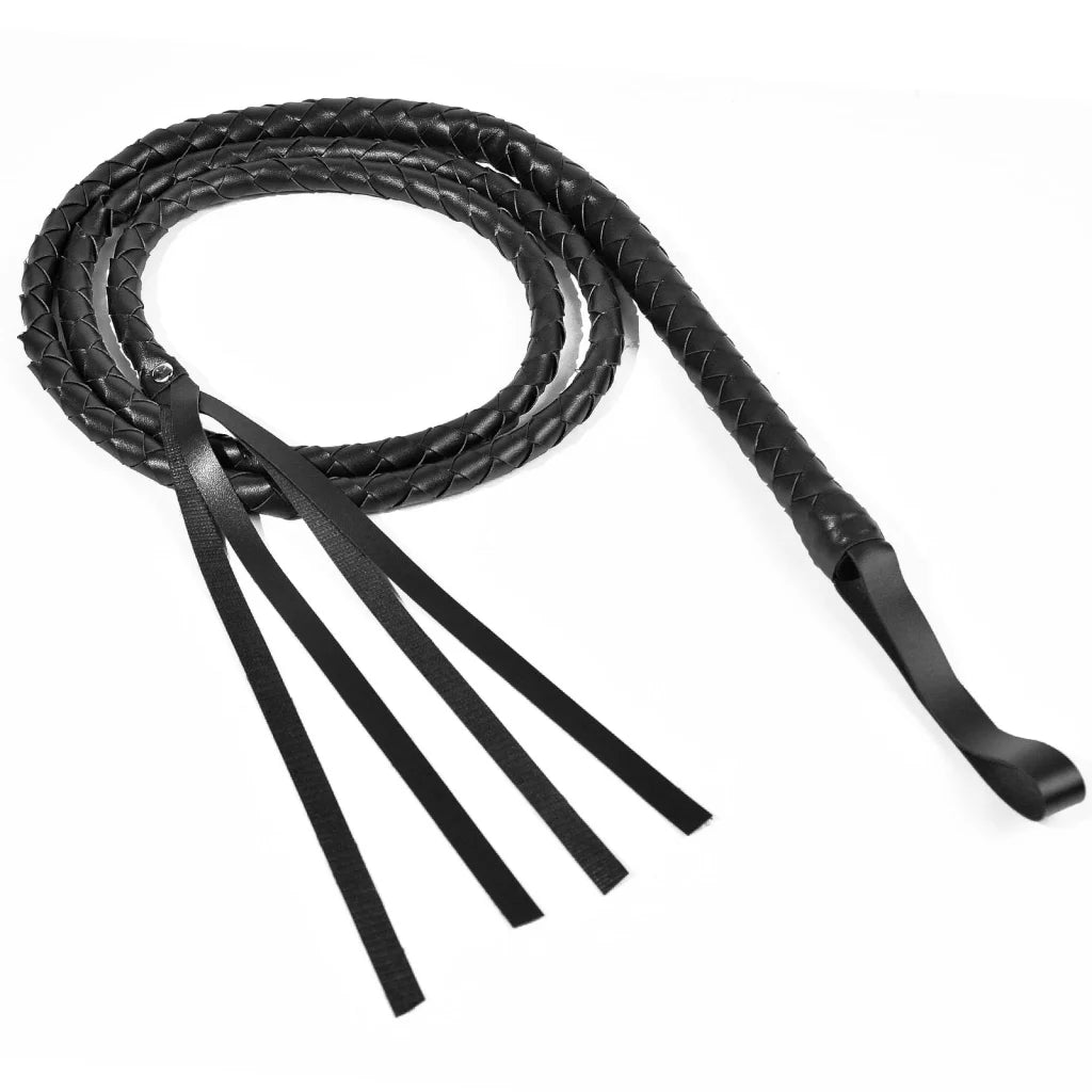 BLACK WHIP Faux Leather Costume Party 180cm Riding Cowboy