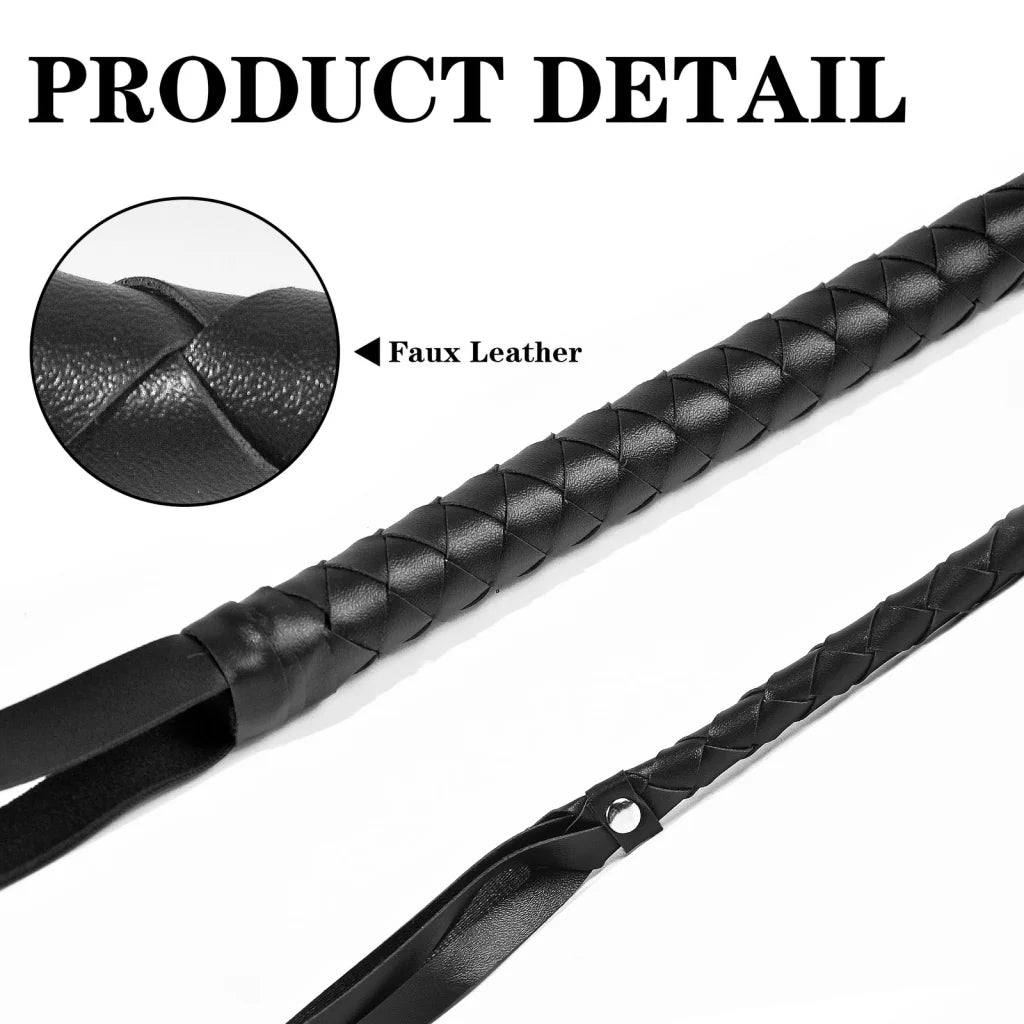 BLACK WHIP Faux Leather Costume Party 180cm Riding Cowboy