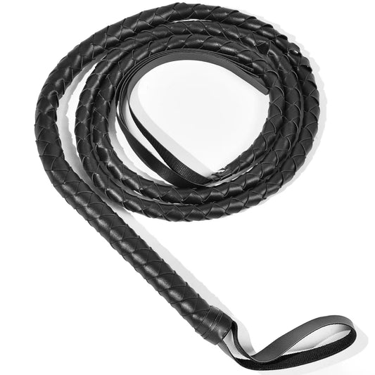 BLACK WHIP Faux Leather Costume Party 180cm Riding Cowboy