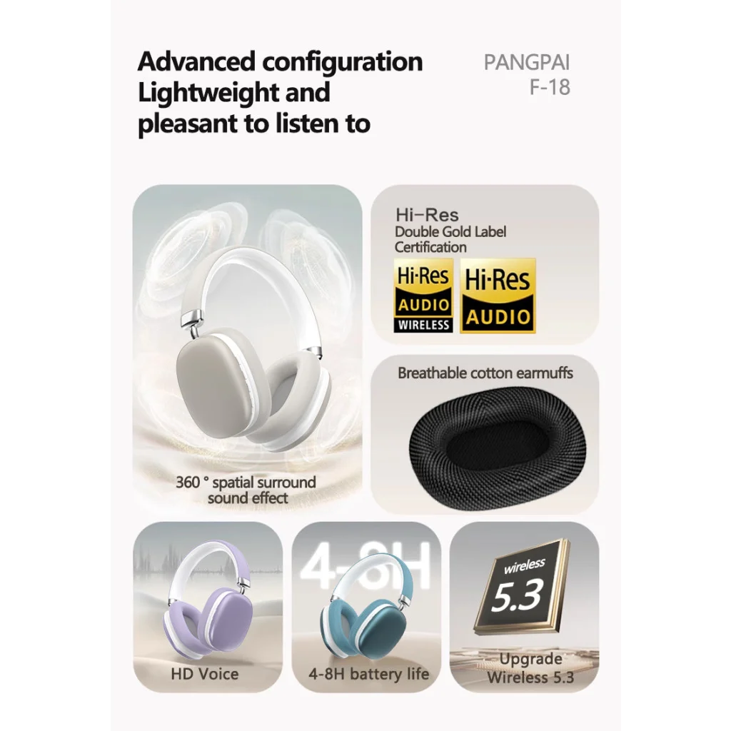 Black Wireless Bluetooth Headphones - Over-Ear Deep Bass