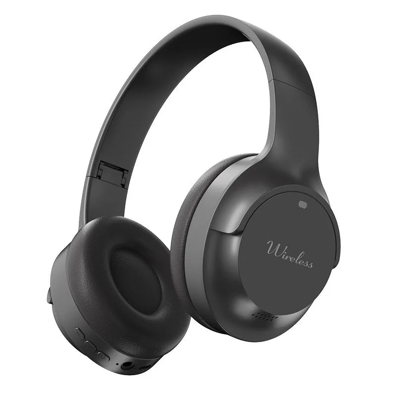 Black Wireless Bluetooth Headphones with Hi-Fi Bass