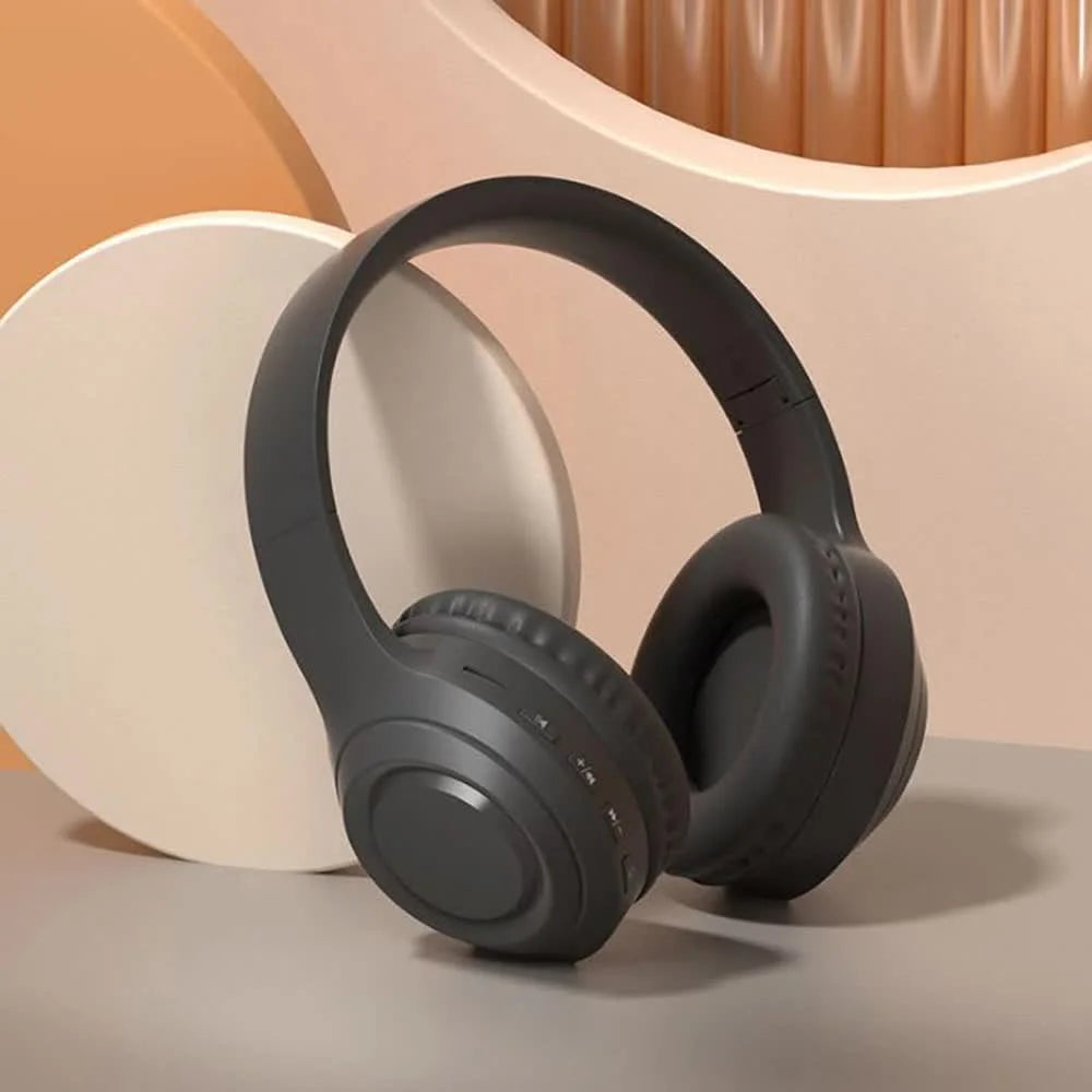 Black Wireless Headphones – 400mAh 16H Playtime SD Card &