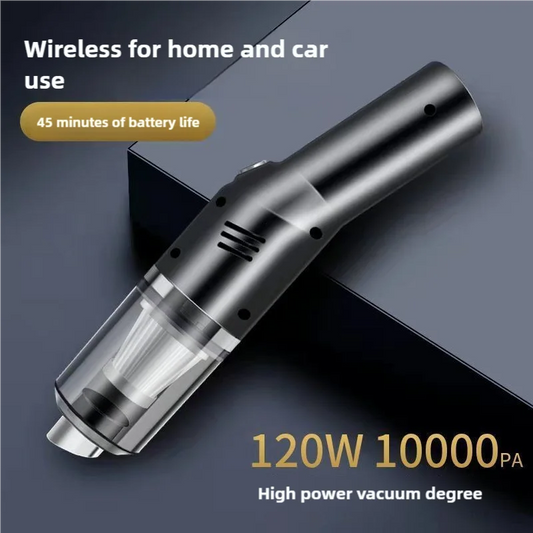 Black Wireless Portable Vacuum Cleaner - Handheld Mini Car