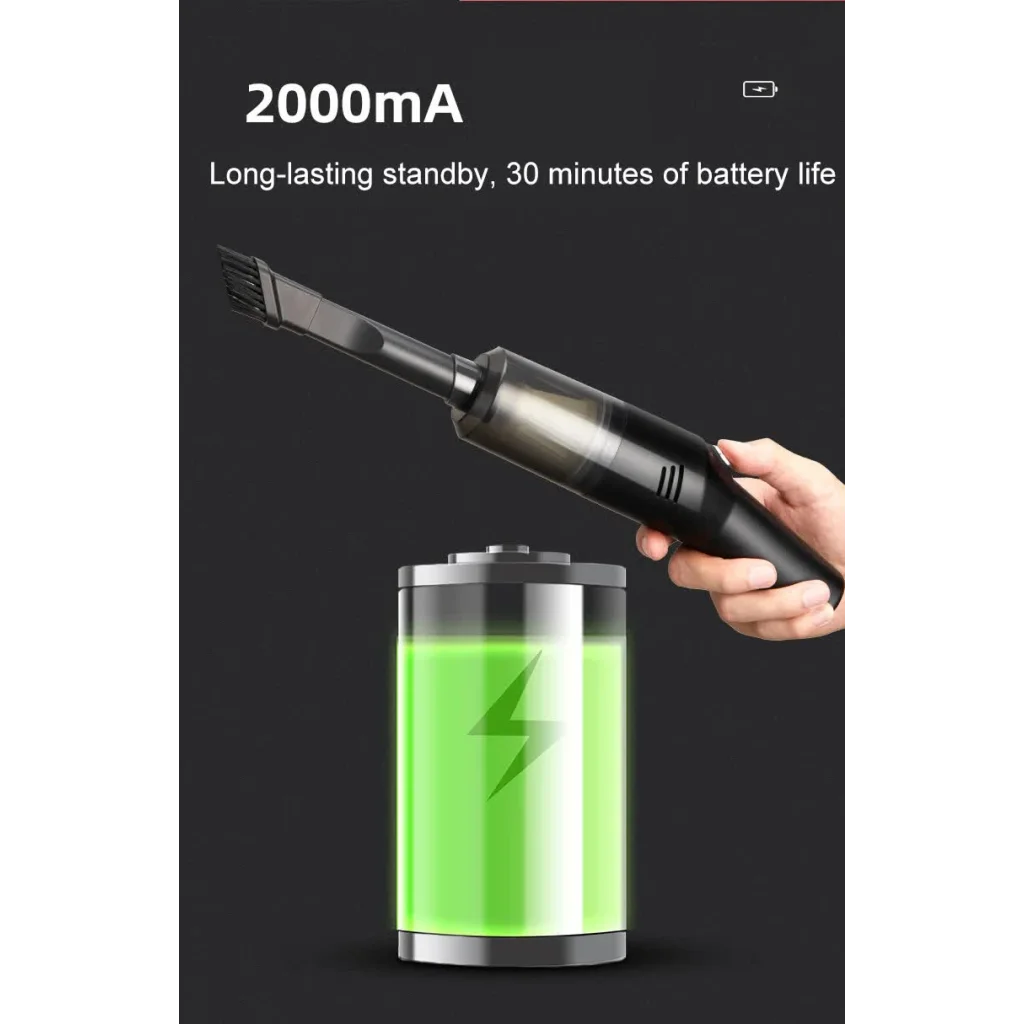 Black Wireless Portable Vacuum Cleaner - Handheld Mini Car