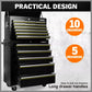 Black15 Drawer Tool Box Trolley Cabinet Storage Cart Garage