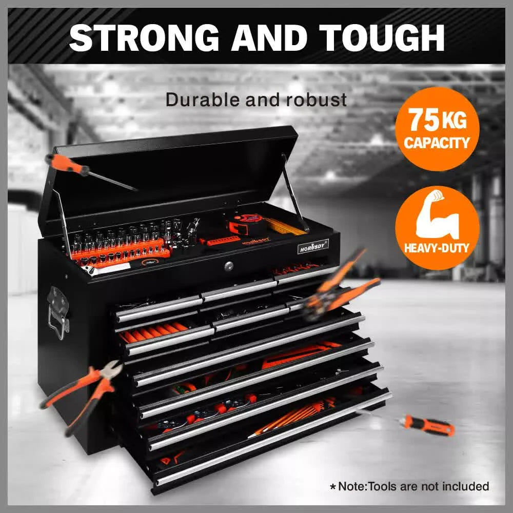 Black15 Drawer Tool Box Trolley Cabinet Storage Cart Garage