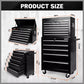 Black15 Drawer Tool Box Trolley Cabinet Storage Cart Garage