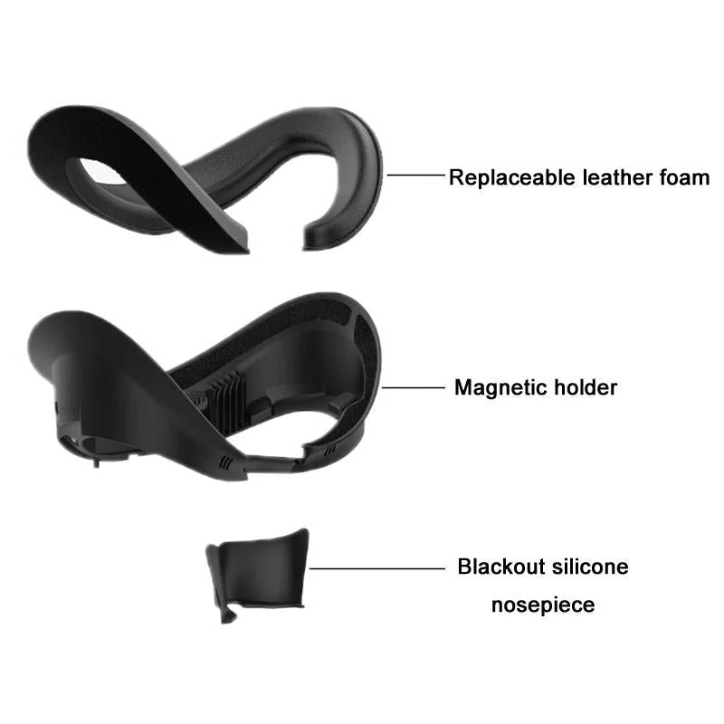 Blackout Sweat Face Cover With Magnetic Closure - Pico 4 Sponge Leather-1915197389631787010