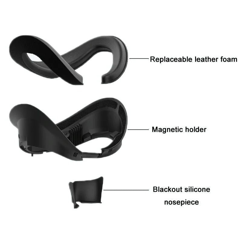 Blackout Sweat Face Cover With Magnetic Closure - Pico 4 Sponge Leather-1915197389631787015