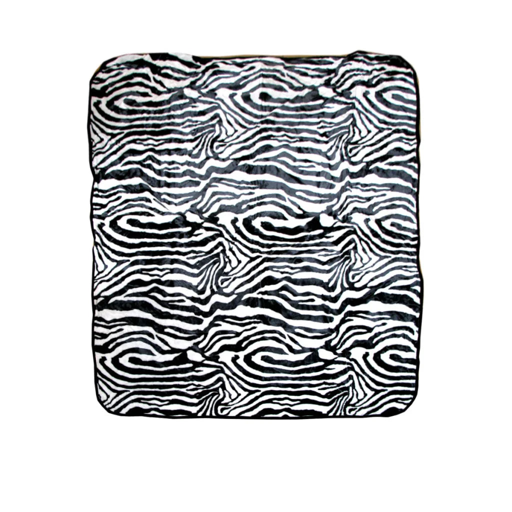 Blanket Faux Mink Animal Skin Pattern Zebra Queen - Home &