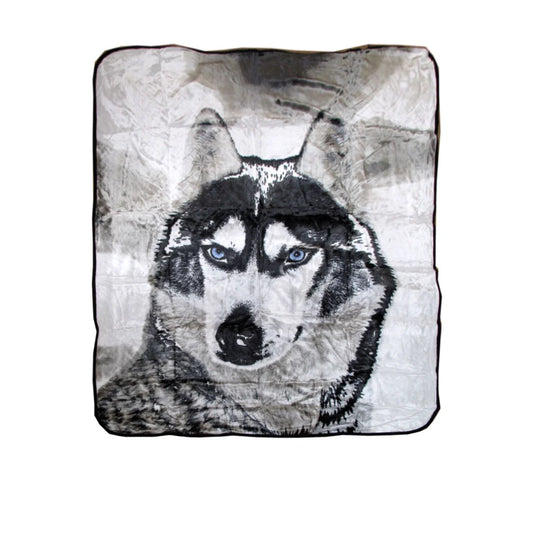 Blanket Faux Mink Soft 3D Animal Print Husky Queen - Home &