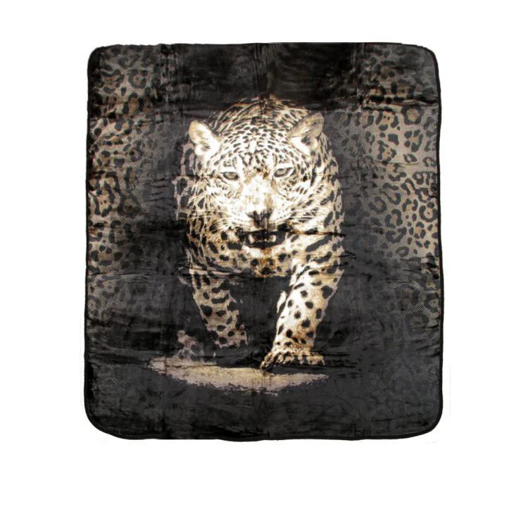 Blanket Faux Mink Soft 3D Animal Print Leopard Queen - Home