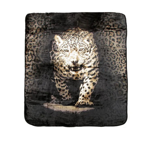 Blanket Faux Mink Soft 3D Animal Print Leopard Queen - Home