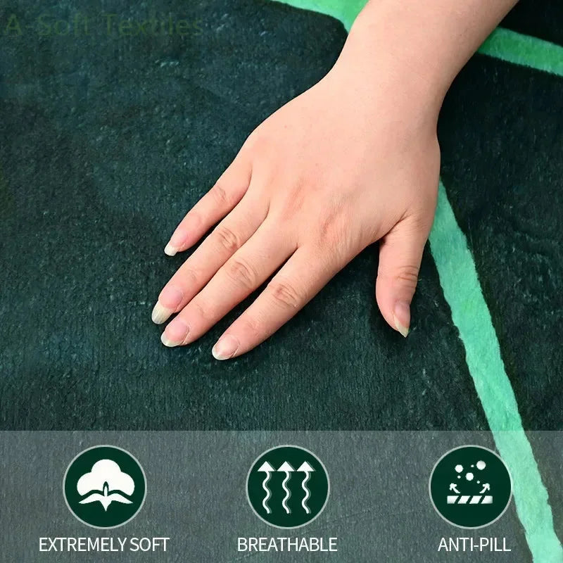 Blanket Green Leaf-Shaped Flannel - Home & Garden