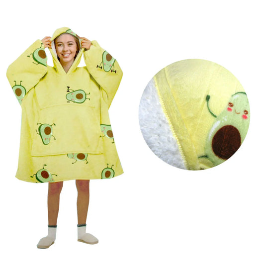 Blanket Hoodie with Sherpa Reverse Yellow Avacado - Home &