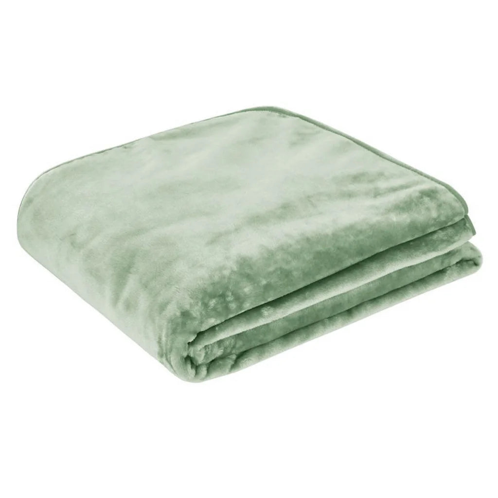 Blanket J Elliot Home 450gsm Solid Faux Mink - Sage - Home