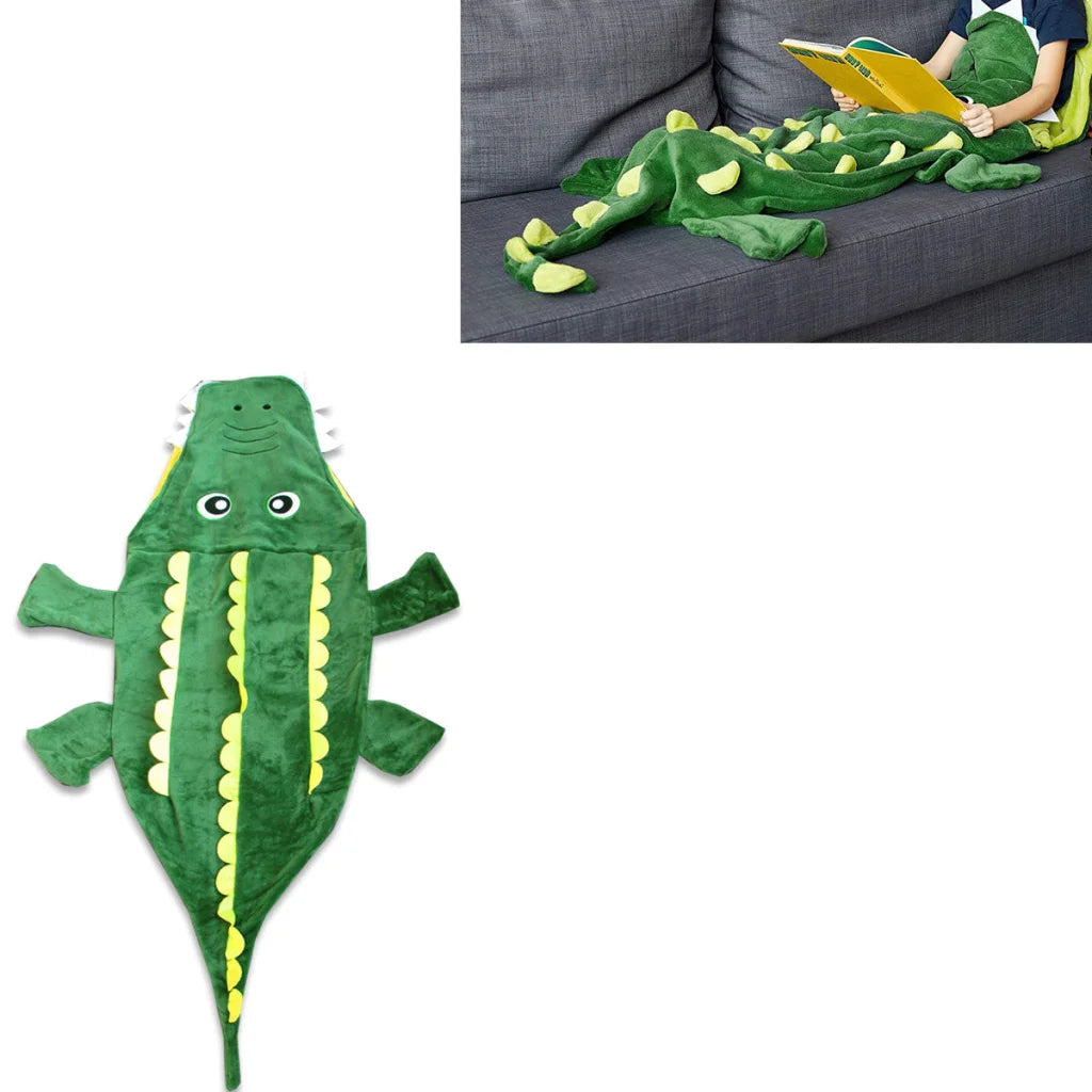 Blanket Mermaid Tail Crocodile Green Soft Throw - Home &