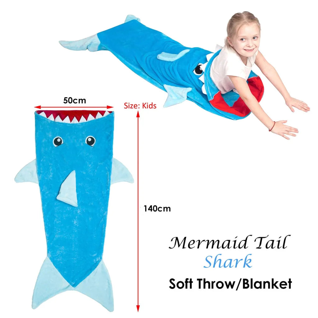 Blanket Mermaid Tail Shark Soft Throw - Home & Garden