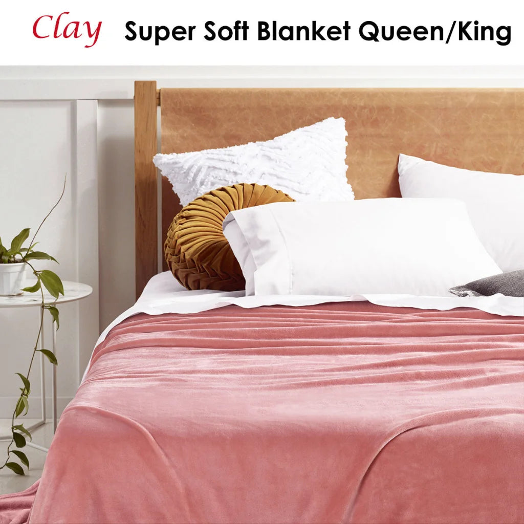 Blanket Queen/King Accessorize Clay Super Soft - Home &