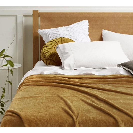 Blanket Queen/King Accessorize Super Soft Gold Harmony