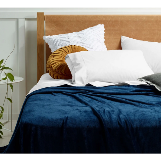 Blanket Queen/King Accessorize Super Soft Ink Blue - Home &