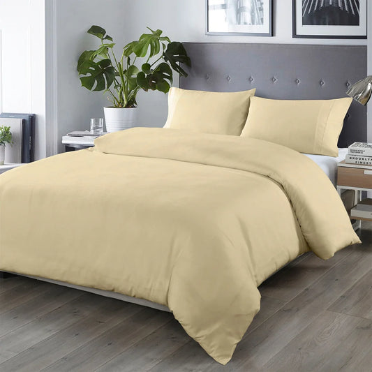 Blended Bamboo Quilt Cover Set Dark Ivory - Double Royal Comfort