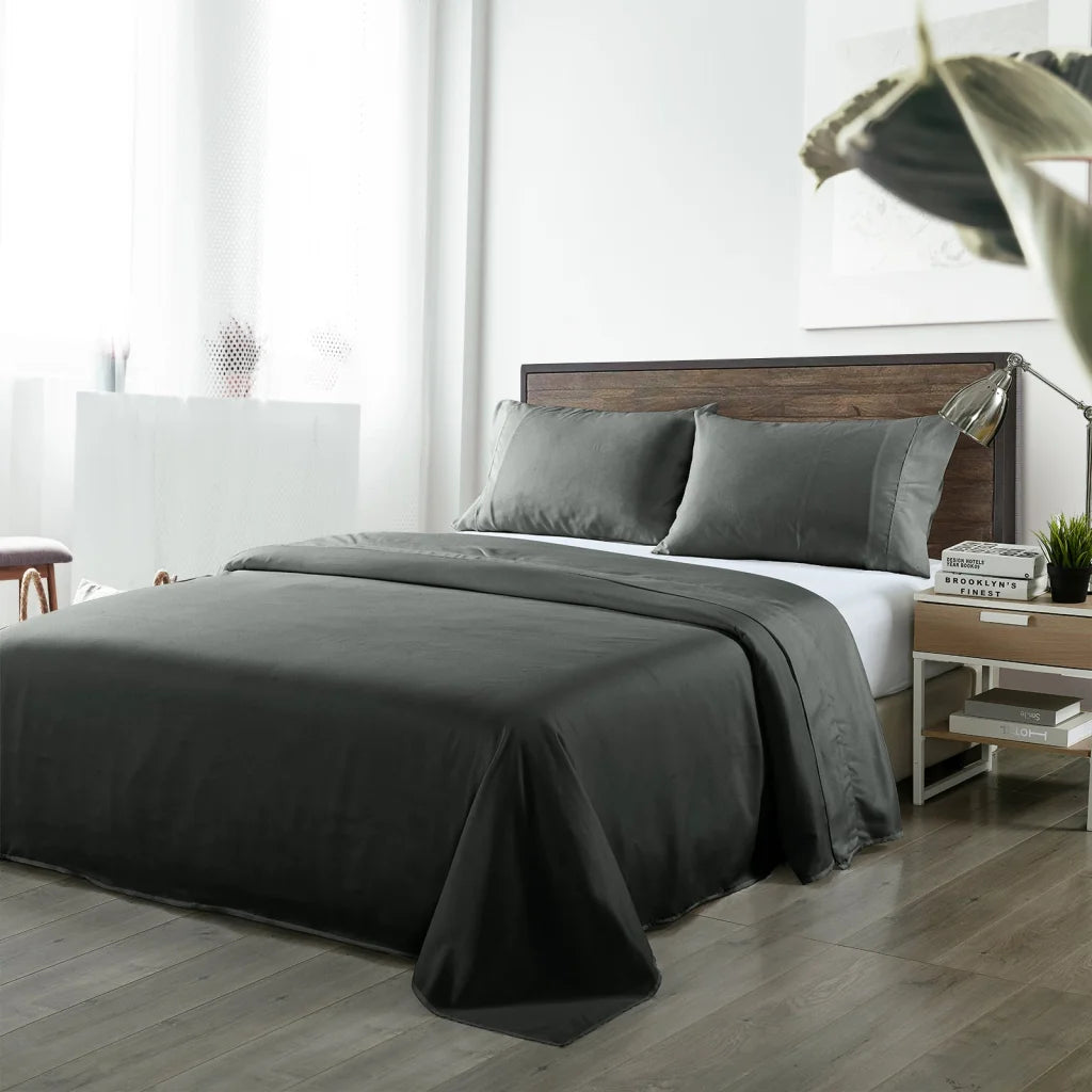 Blended Bamboo Sheet Set Charcoal - King Royal Comfort