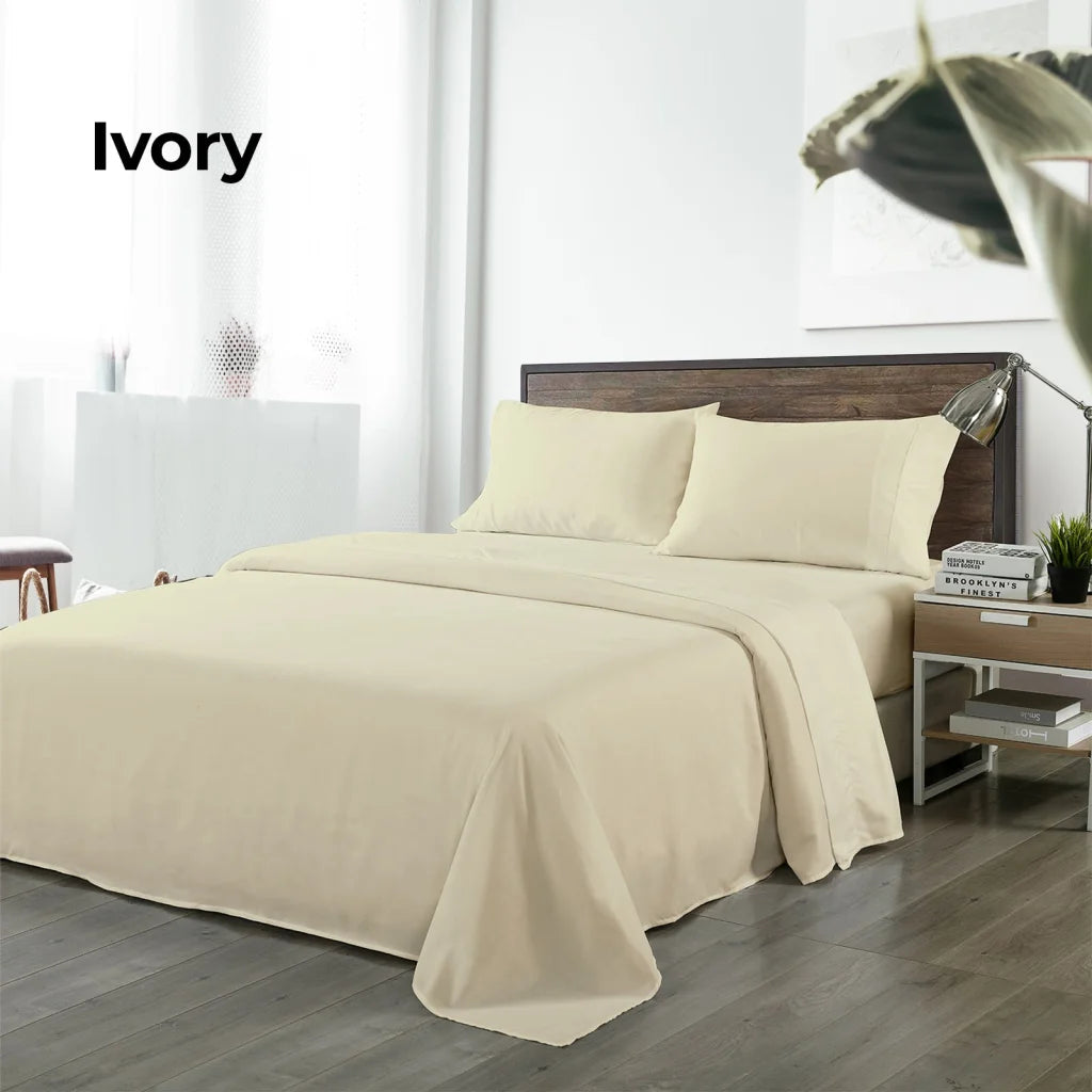Blended Bamboo Sheet Set Dark Ivory - King Royal Comfort
