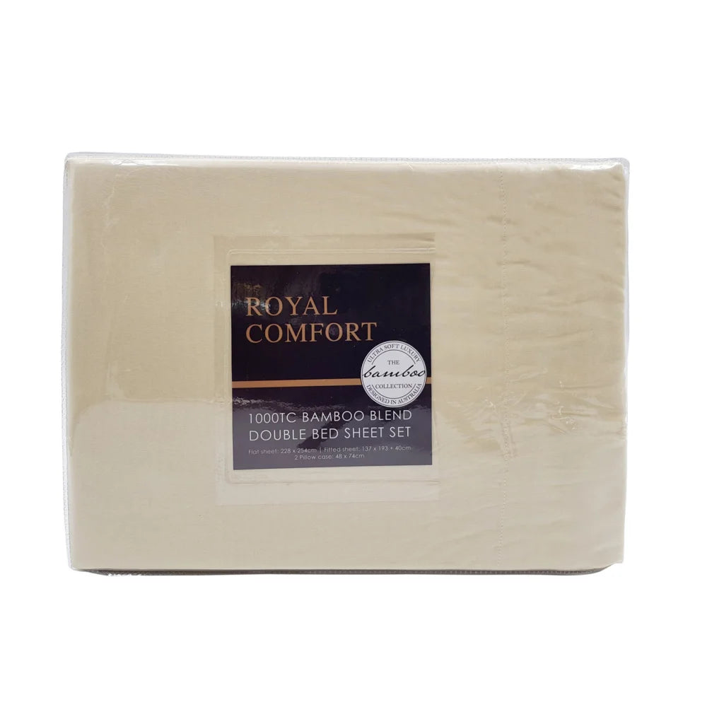 Blended Bamboo Sheet Set Dark Ivory - Queen Royal Comfort