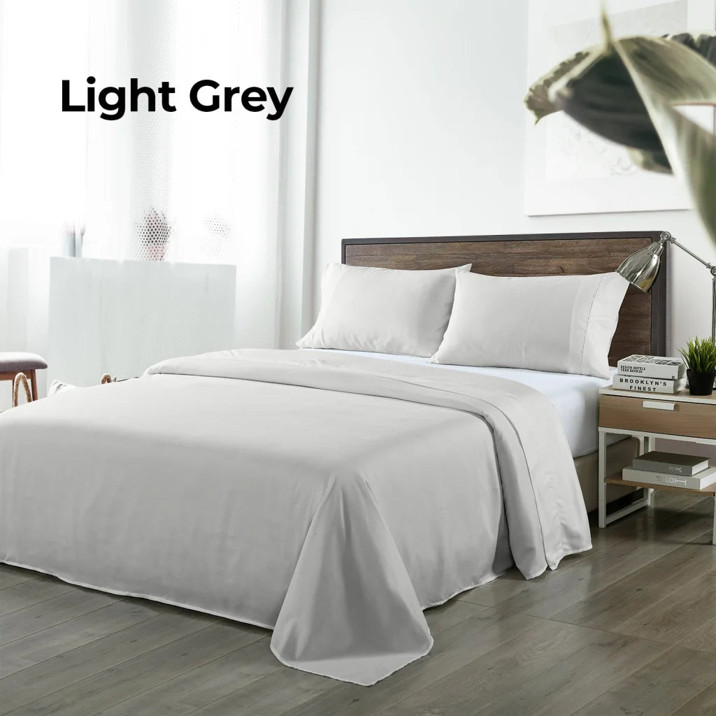 Blended Bamboo Sheet Set Light Grey - King Royal Comfort